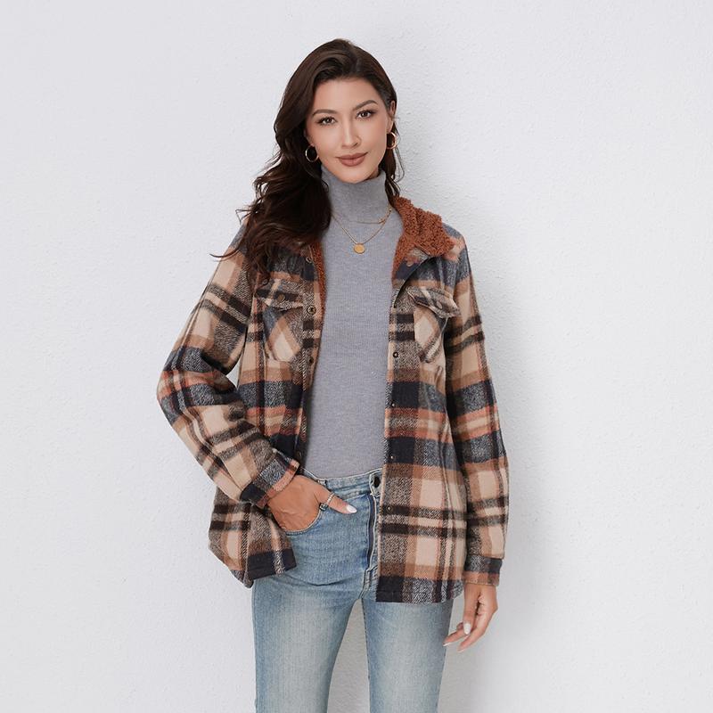 Susan | Women’s Plaid Hooded Flannel Winter Jacket