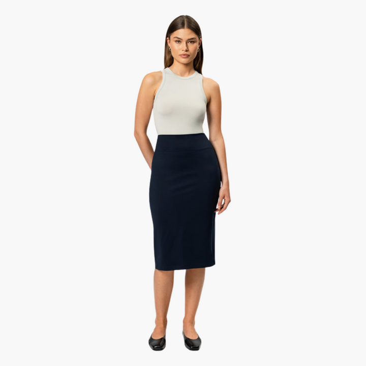 Chic High-Waisted Midi Pencil Skirt for Women – Perfect for the Office