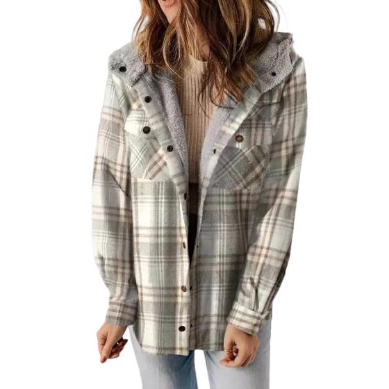 Susan | Women’s Plaid Hooded Flannel Winter Jacket