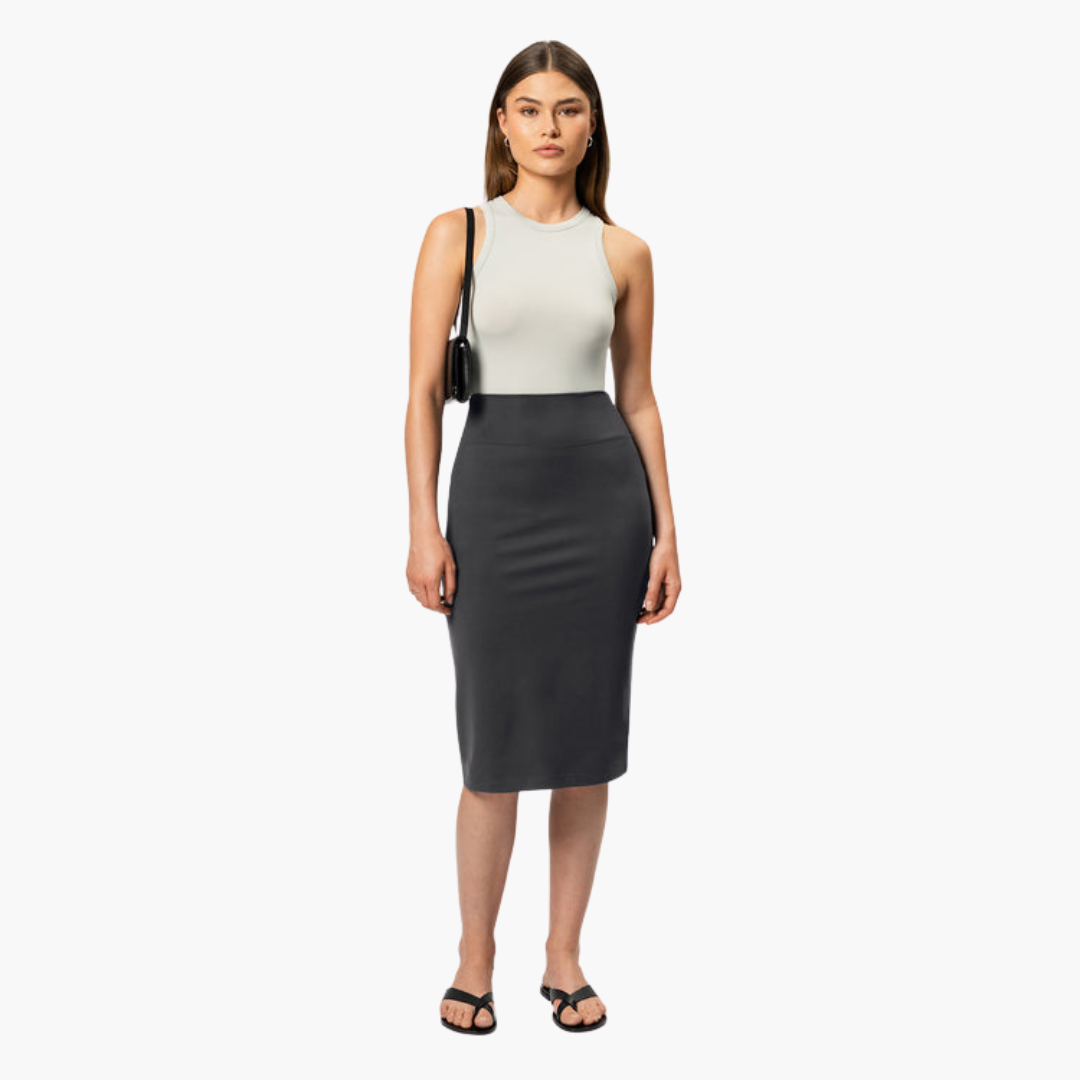 Chic High-Waisted Midi Pencil Skirt for Women – Perfect for the Office