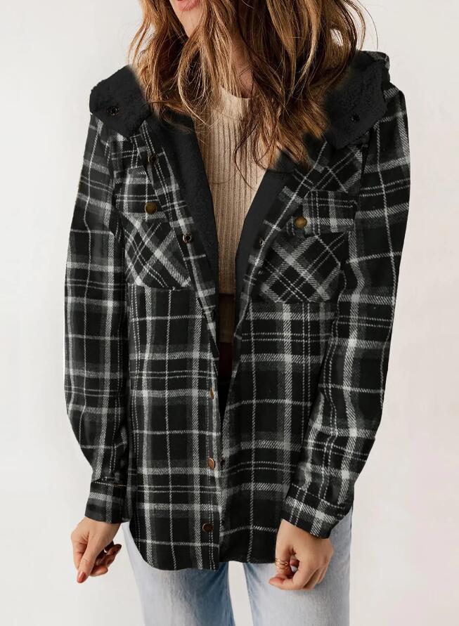 Susan | Women’s Plaid Hooded Flannel Winter Jacket