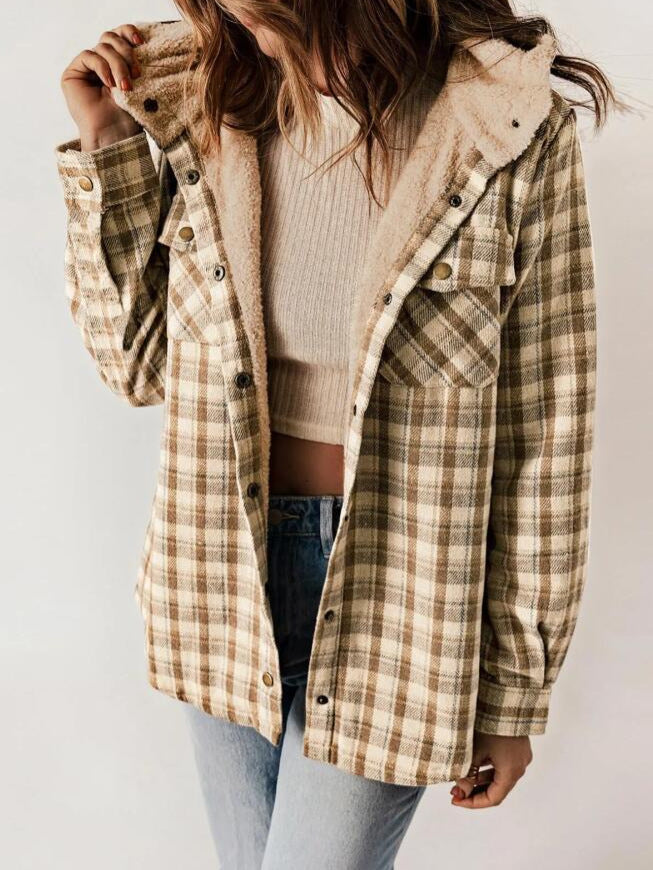 Susan | Women’s Plaid Hooded Flannel Winter Jacket