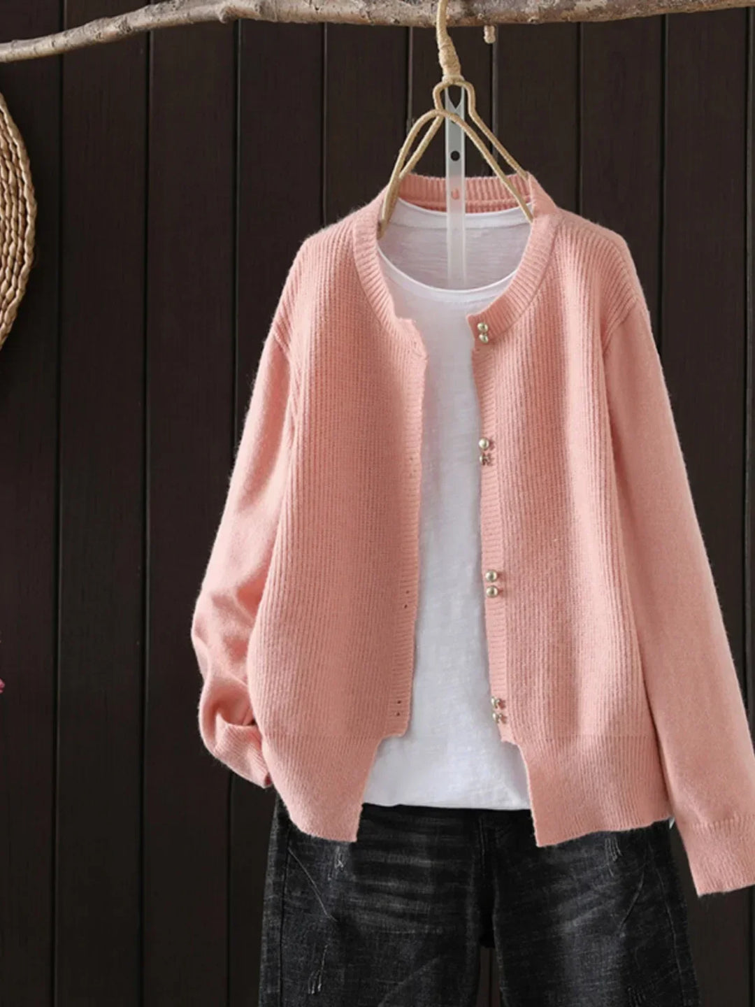 Lori | Chic Pearl-Button Cardigan