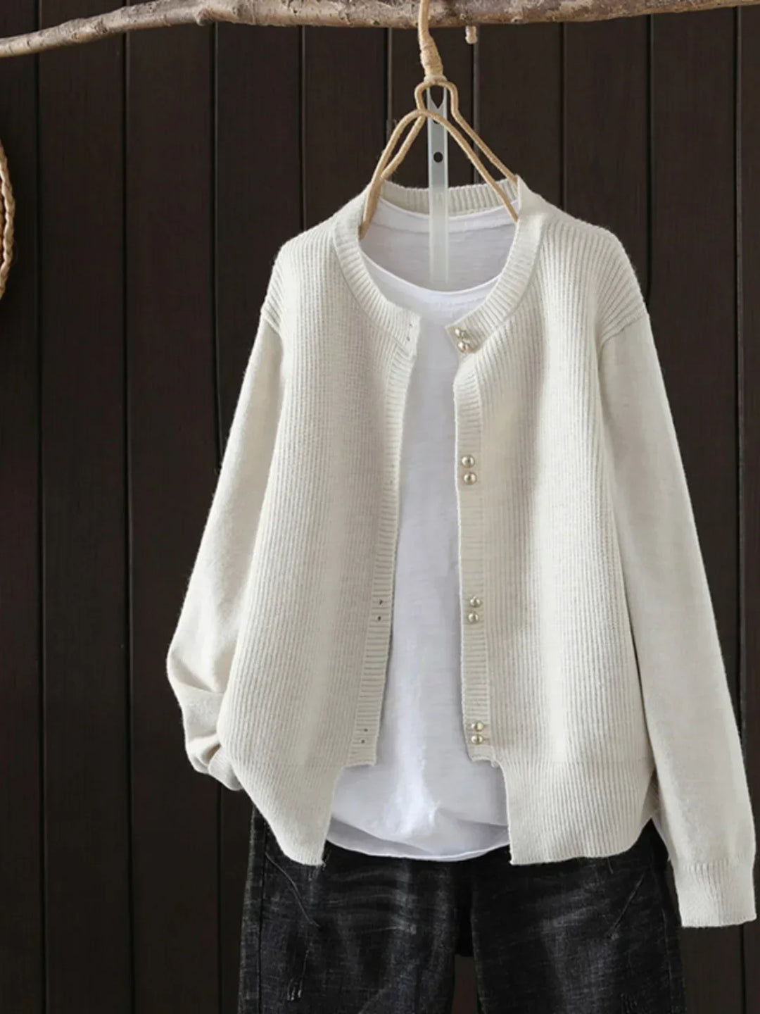 Lori | Chic Pearl-Button Cardigan